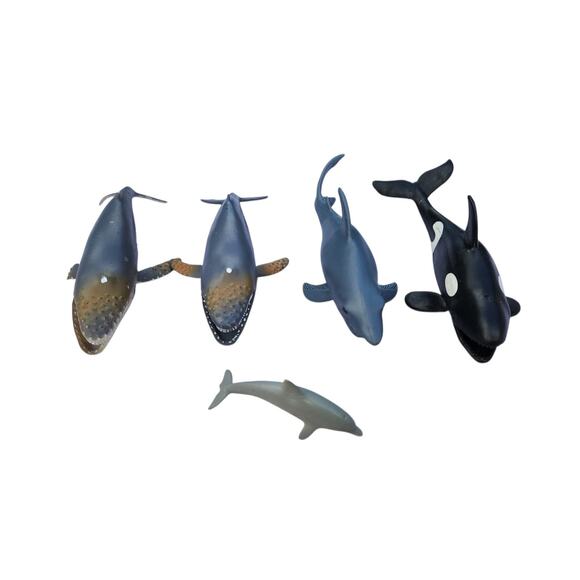 Lot of 5 Ocean Sea Animals Orca Humpback Whale Great White Shark Dolphin 2-7" - Picture 7 of 7